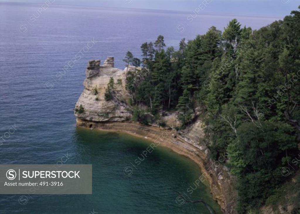 Stock Photo: 491-3916 Miner's Castle Pictured Rocks National Lakeshore Michigan USA