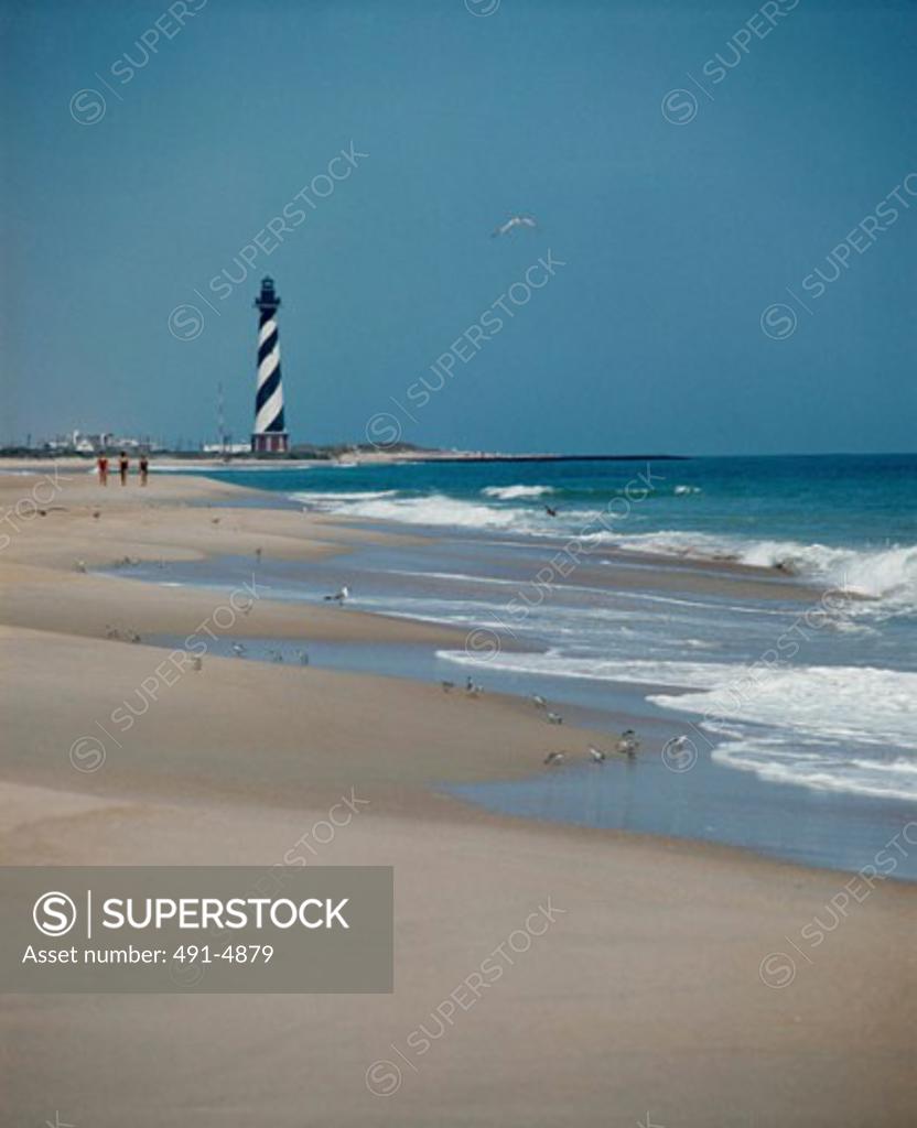 Stock Photo: 491-4879 Cape Hatteras Lighthouse Cape Hatteras National Seashore North Carolina USA Prior to 1999 Relocation