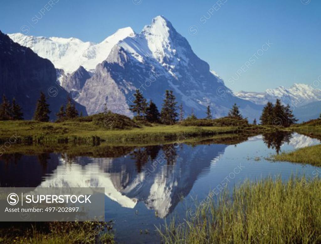Stock Photo: 497-202897 Snowcapped mountains, Monch, Eiger, Switzerland