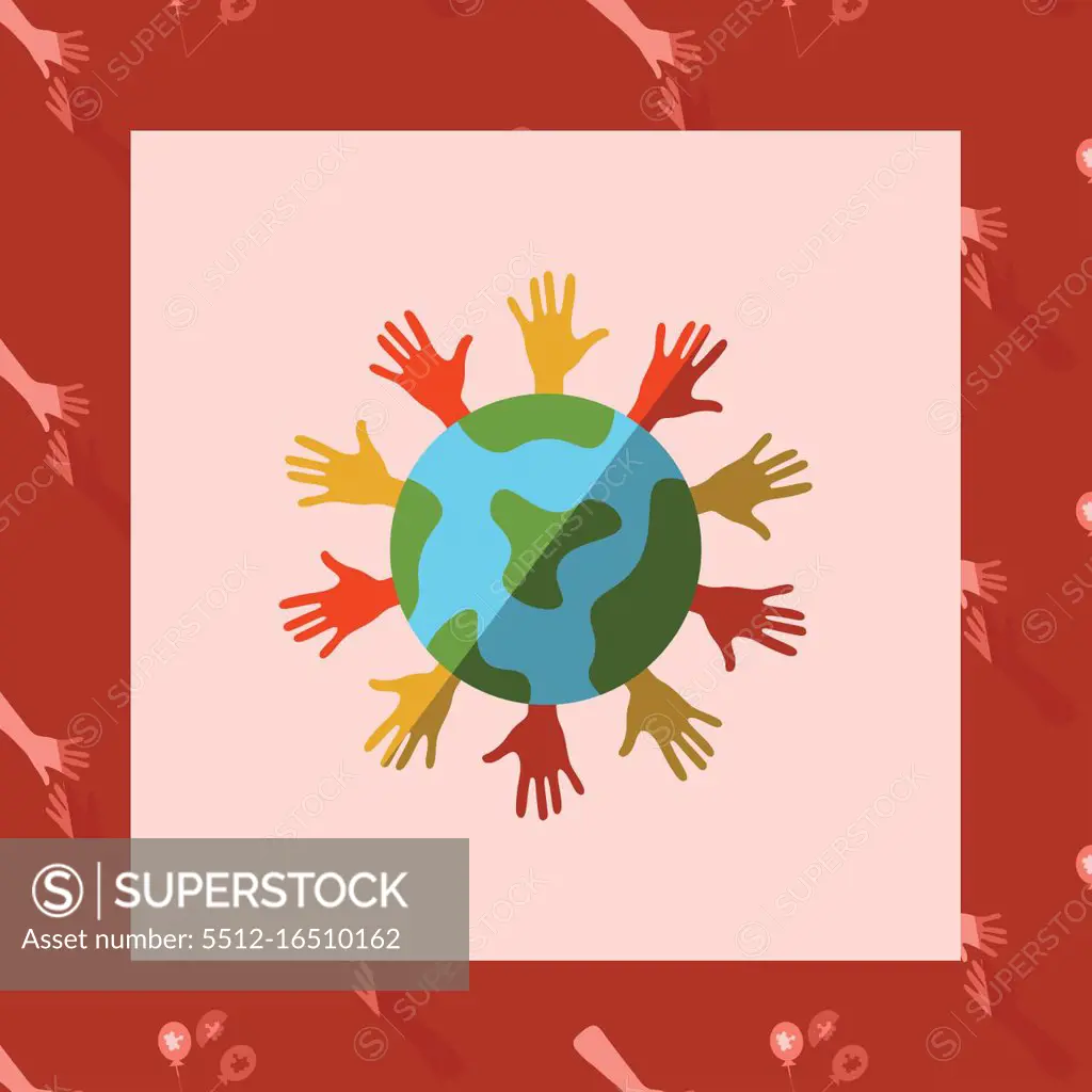Vector of greeting card with unity in diversity symbol