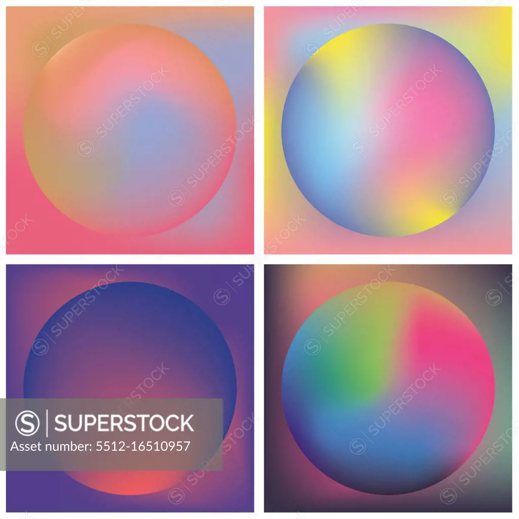 Vector icon set of neon sphere against white background