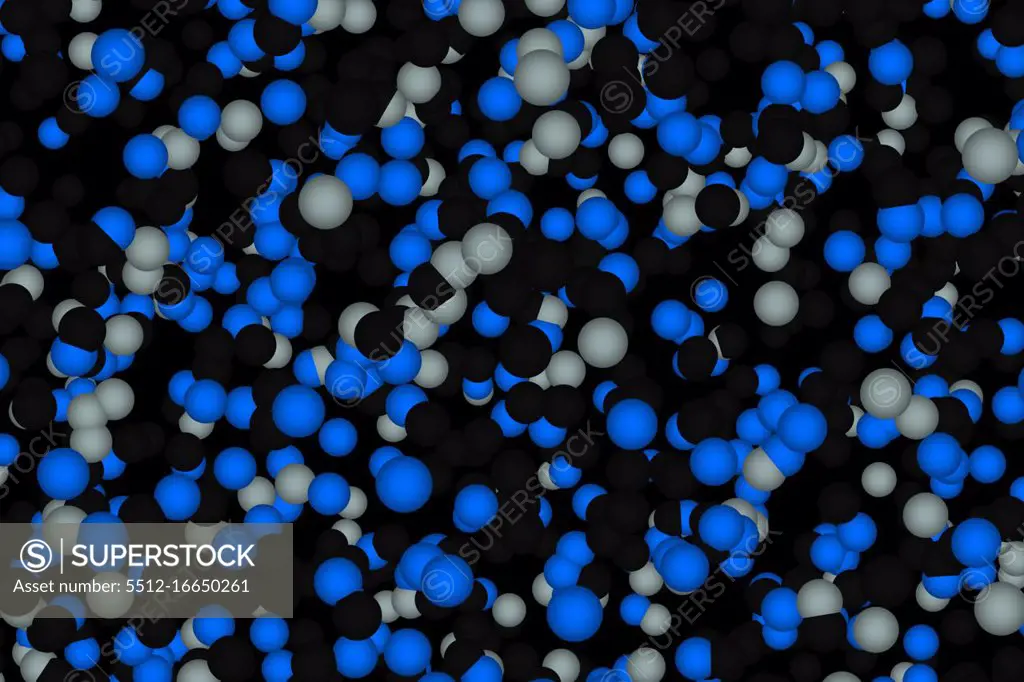 Digitally generated blue grey and black balls