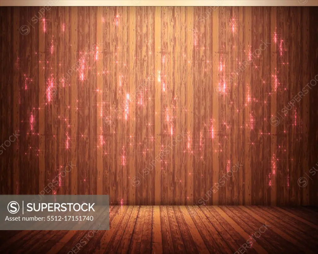 Background of pink illuminations with brown flooring
