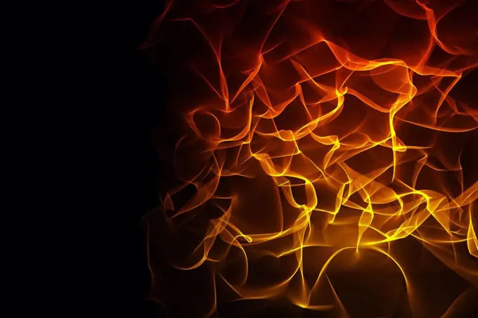 Abstract orange glowing black background