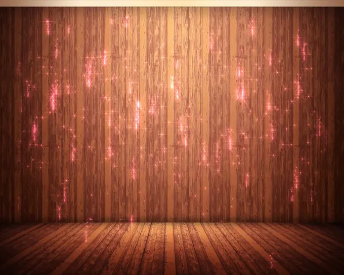 Background of pink illuminations with brown flooring