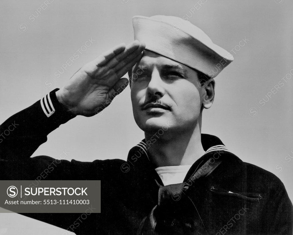 Stock Photo: 5513-111410003 Gig Young, Warner Bros. star at the time he was in the United States Coast guard. January 12, 1948.