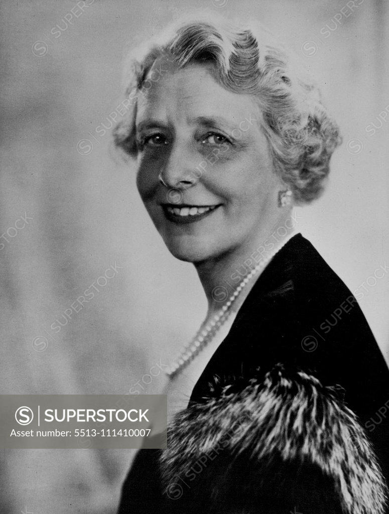 Stock Photo: 5513-111410007 Gladys Young, Actress and Broadcaster. November 13, 1953. (Photo by Dorothy Wilding, Camera Press).