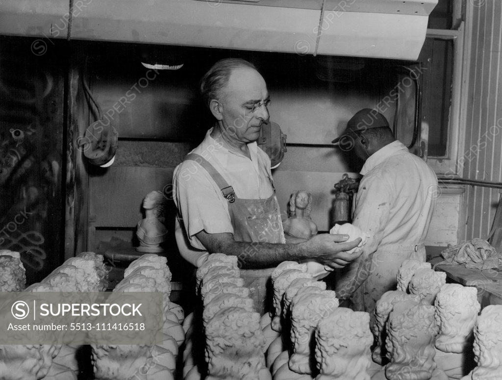 Stock Photo: 5513-111416518 He found employment with an Australian firm reproducing in quality plaster models for decorative and advertising uses. His main desire, is to create real works of art. March 25, 1953.