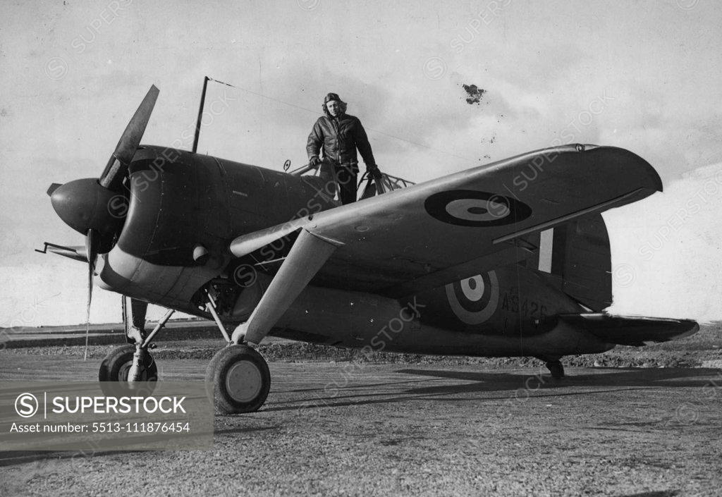 Stock Photo: 5513-111876454 ***** -- A Brewster Buffalo I mid-wing monoplane righter at an aerodrome "somewhere in England". Warplanes crom it is United States are arriving in ***** Harry bombers are being ***** by air across in. Atlantic by both American and British *****. Photographs taken at an aerodrome in England where many or the aircraft are overhauled before passing into service with the Royal force. February 13, 1941. (Photo by London Agency Photos).;***** -- A Brewster Buffalo I mid-wing monoplane righter at an 