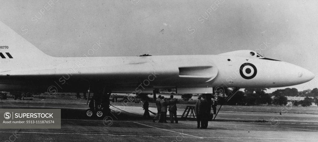 Stock Photo: 5513-111876574 World's Most Powerful Bomber -- The Avro 698. This recent photo has just been released. The delta winged Avro 698 Four ***** Bomber is considered to be the most ***** in the world. It carries a bigger ***** load and flies higher faster and ***** than any of its rivals. September 2, 1952. (Photo by Paul Popper).;World's Most Powerful Bomber -- The Avro 698. This recent photo has just been released. The delta winged Avro 698 Four ***** Bomber is considered to be the most ***** in the world. It car