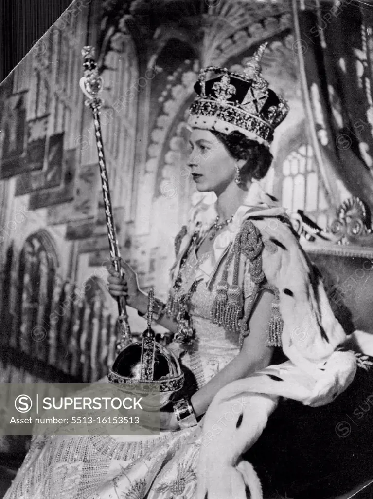 Queen Elizabeth II - Coronation. November 5, 1953. (Photo by Reuterphoto).