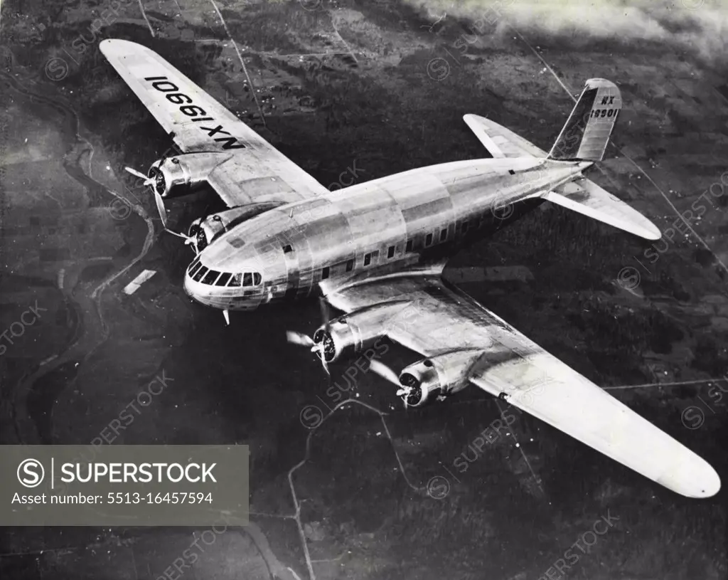 New Boeing Stratoliners has Successful Test. - The only two of her 11000 horsepower engines Turning Over, The new Boeing Stratoliner was put through a successful test at Boeing field on January 21. The Huge ship carried a maximum capacity load of 45,000 pounds and climbed to well over 10, 000 feet. The ship is designed to cruise at 245 miles per hour. January 23, 1939. (Photo by Wide World Photo).