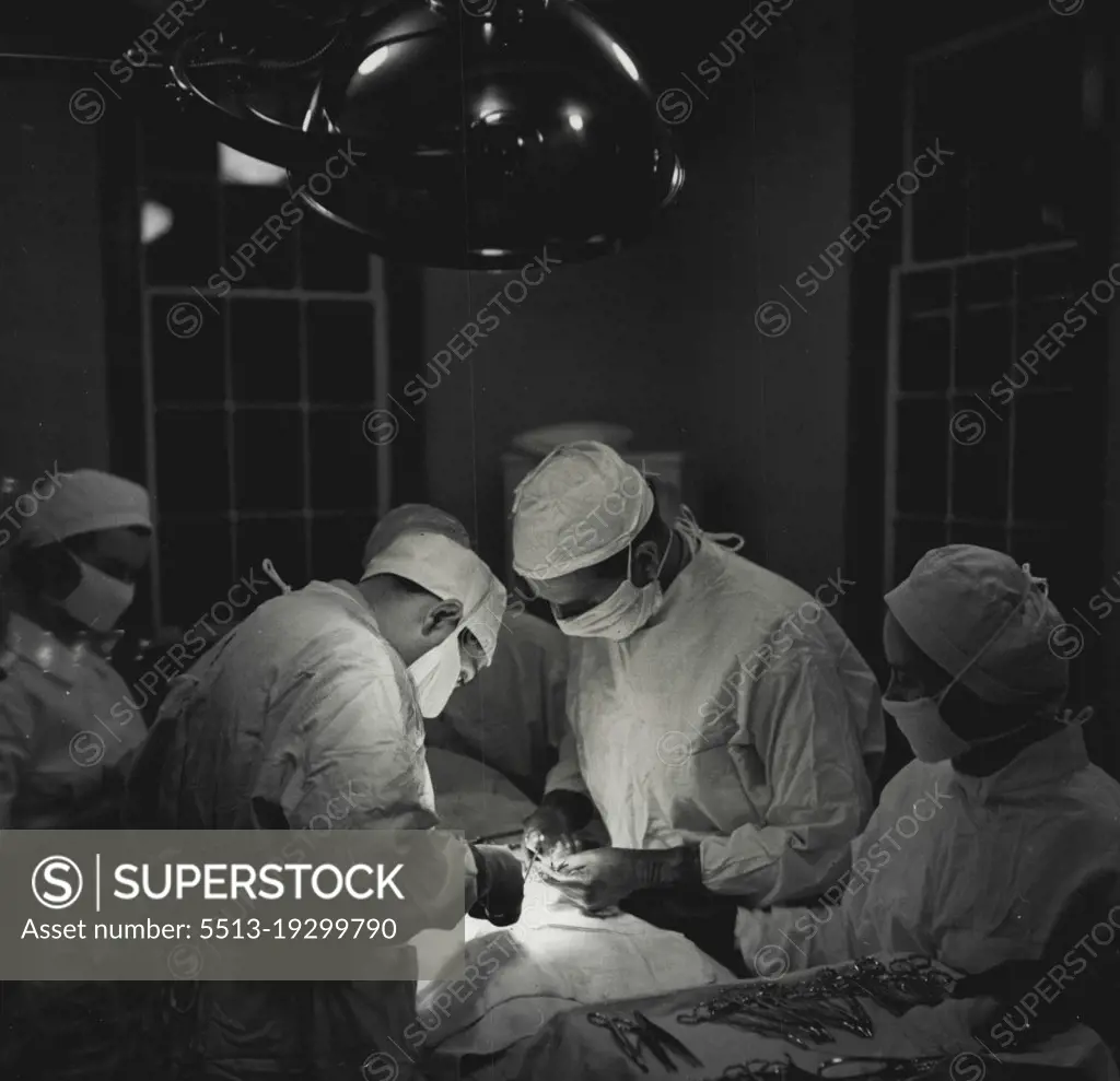 A modern surgery handles all emergencies. This is the 106th major operation, an appendectomy on one of the camp workers. Local folk are also treated. November 15, 1943.