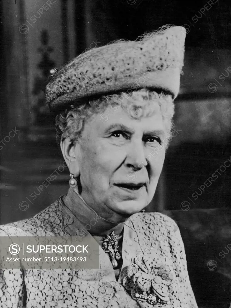 The Queen Mother -- This photograph of Queen Mary was made on the occasion of the Christening of Princess Anne at Buckingham Palace Oct 21. October 26, 1950. (Photo by Associated Press Photo).