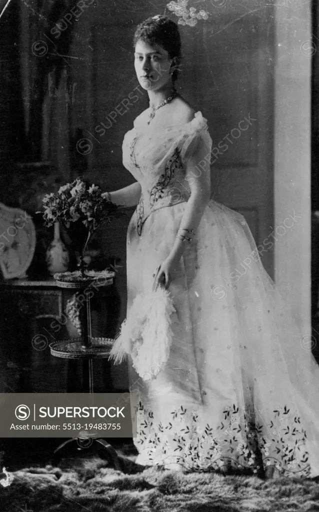 The King's Jubilee -- Queen Mary when Princess of Teck. H.M. The King this year celebrates the 25th. anniversary of his accession to the throne. April 29, 1935. (Photo by Fox).