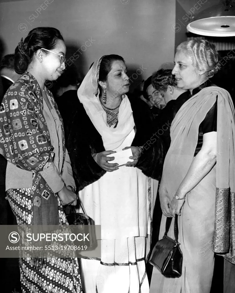 Women In The U.N. General Assembly - Women delegates to the 7th session of the U.N. General Assembly (from left to right):
Mrs. A. Marzuki, of Indonesia; Begum Liaouat Ali Khan, of Pakistan; and Mrs. Vijaya Lakshmi Pandit, of India. October 1, 1952. (Photo by UNations).