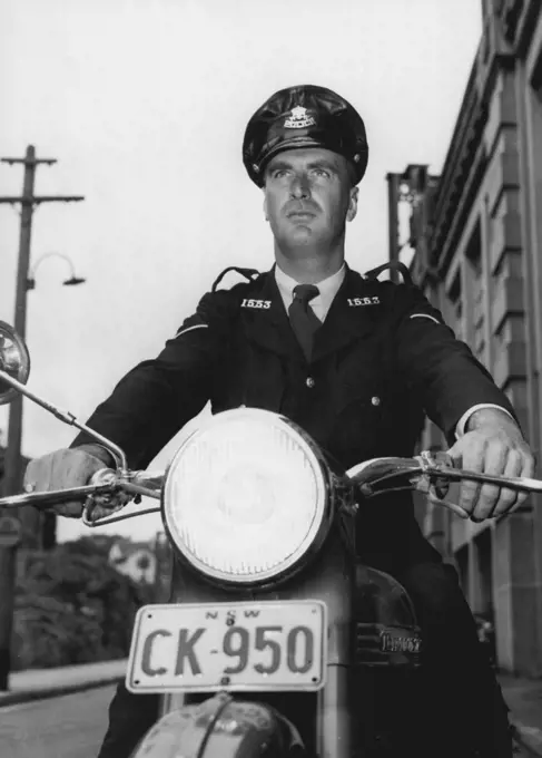 Motor cycle police. September 21, 1955.