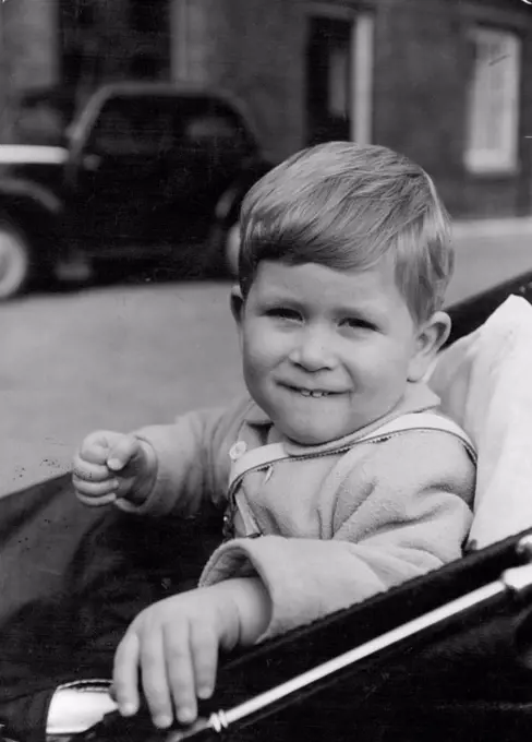 Prince Charles' Second Birthday 14th November, 1950. This charming photograph was taken by Baron in the grounds of Clarence House. Prince Charles ventures a smile at the camera. November 14, 1950. (Photo by Baron).