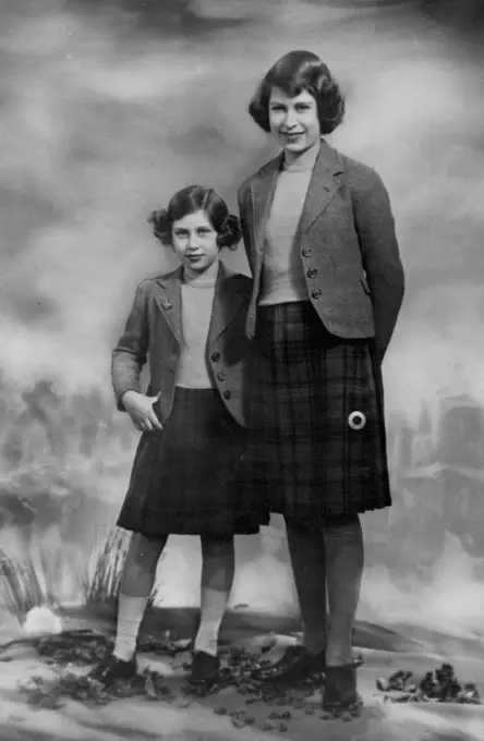 Princesses Elizabeth and Margaret Rose. March 28, 1941.  (Photo by Marcus Adams).