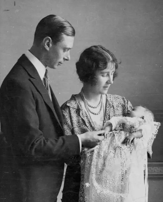 The Royal Silver Wedding -- The King and Queen, then the Duke and Duchess of York, pictured with their first-born daughter, Elizabeth, now Duchess of Edinburgh, in 1926, the year of her birth.A State Drive from Buckingham Palace to St. Paul's Cathedral for a Special service of Commemoration will mark the twenty-fifth anniversary of the wedding of their Majesties the King and Queen on Monday April 26th. April 17, 1948.