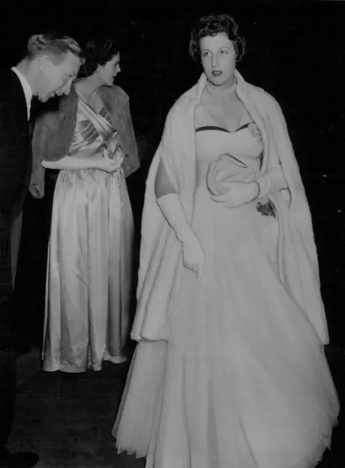 Beautiful Princess Alexandra, 17-year-old daughter of the Duchess of Kent, seen arriving at the Savoy Hotel, London, last week, for the Dockland Settlements Ball. June 03, 1955.
