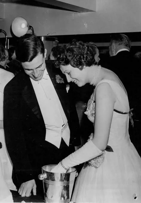 Princess Alexandra was happy when she was pictured with a partner at a recent ball at the Savoy. December 3, 1954. (Photo by Daily Mail Contract Picture).