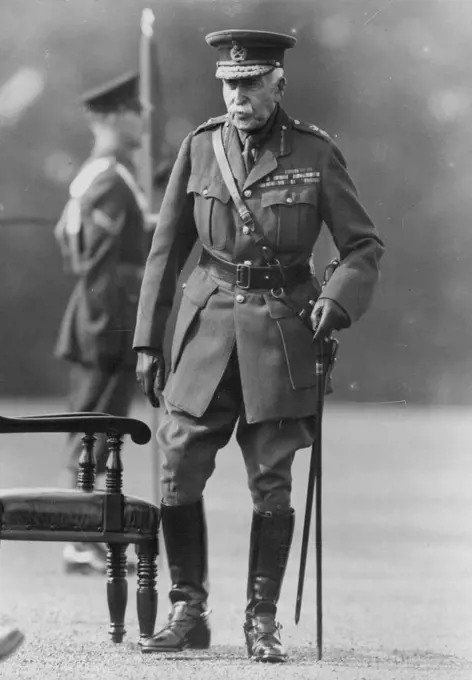 Royal Family - English. A recent photograph of Field-Marshall H.R.H. The Duke of Connaught, who is 87 years of age, on the occasion of his visit to the Royal Military College, Sandhurst, Surrey. September 25, 1937. (Photo by Sports & General Press Agency Limited).
