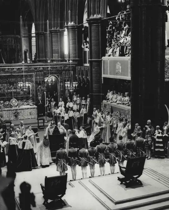The Coronation Of H.M. King George VI.The Coronation Ceremony. Crowning the King in Westminster Abbey. May 12, 1937. (Photo by Sport & General Press Agency, Limited)