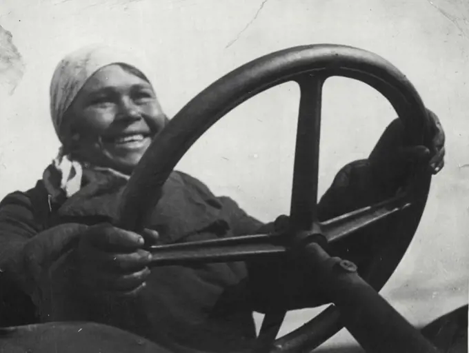 The Soviet woman takes men's professions.
Makonine, the best tractor driver of the sovehoz ***** 4 (Khachasski District, Azerbaijad) (Guaranteed test). July 22, 1935.
