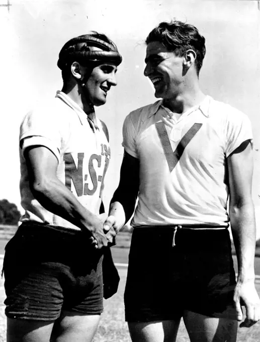 Patterson (right) and Charlie Bazzano. December 1, 1949.
