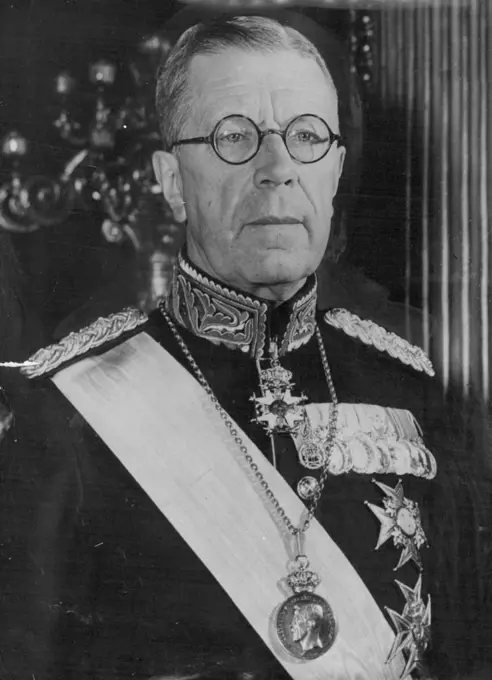 Swedish King to Visit England: on June 28th The Swedish Royal Couple, his Majesty King Gustaf VI Adolf and Queen Louise, are Arriving in England for A State Visit. Photo Shows: his Majesty King Gustaf VI Adolf. June 07, 1954.(Photo by Paul Popper, Paul Popper Ltd)