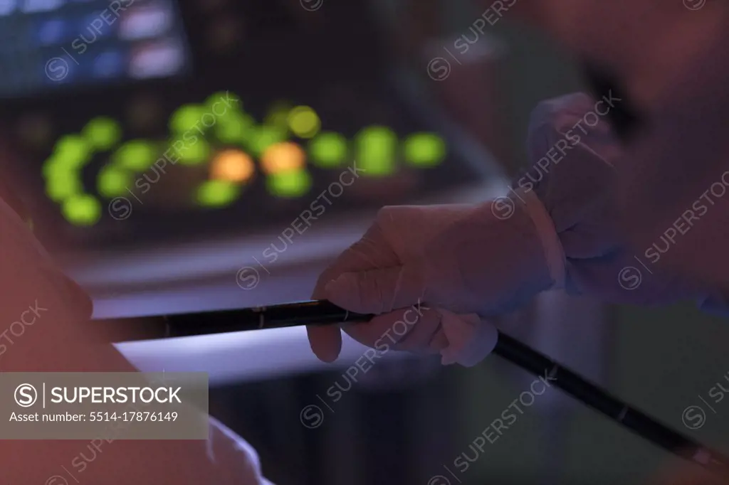 a gastroenterologist performs an endoscopy