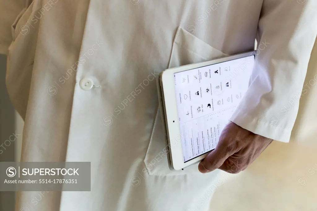 a tablet is used as a medical calculator