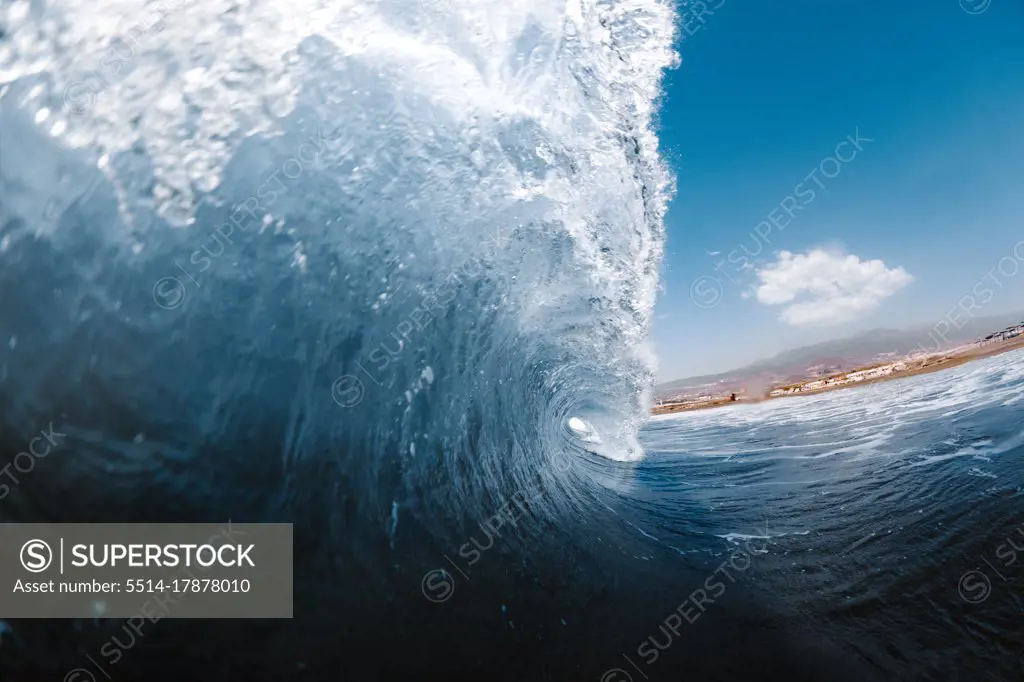 Wave breaking on a beach in Canary Islands
