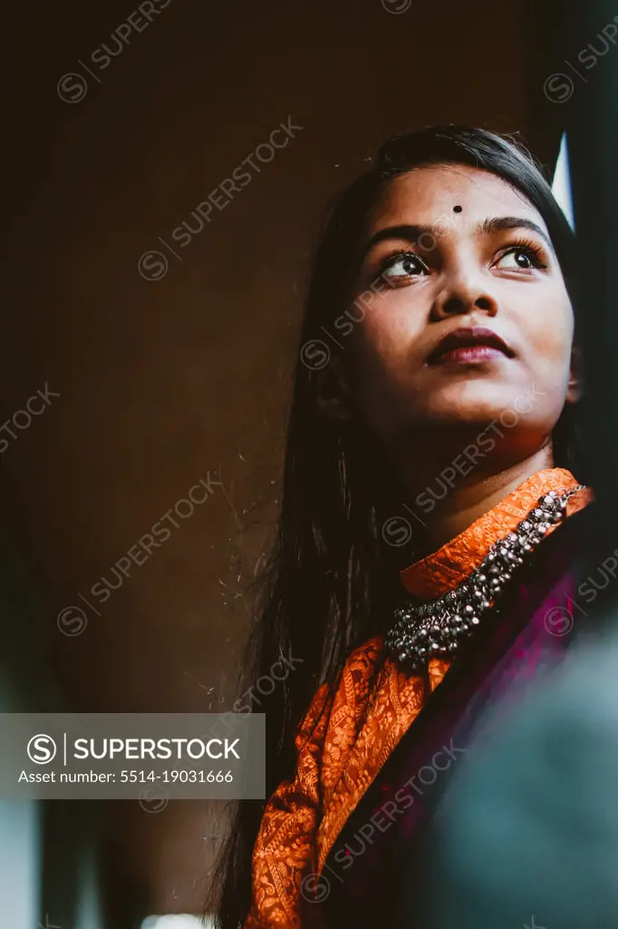 Indian girl posing in traditional wear