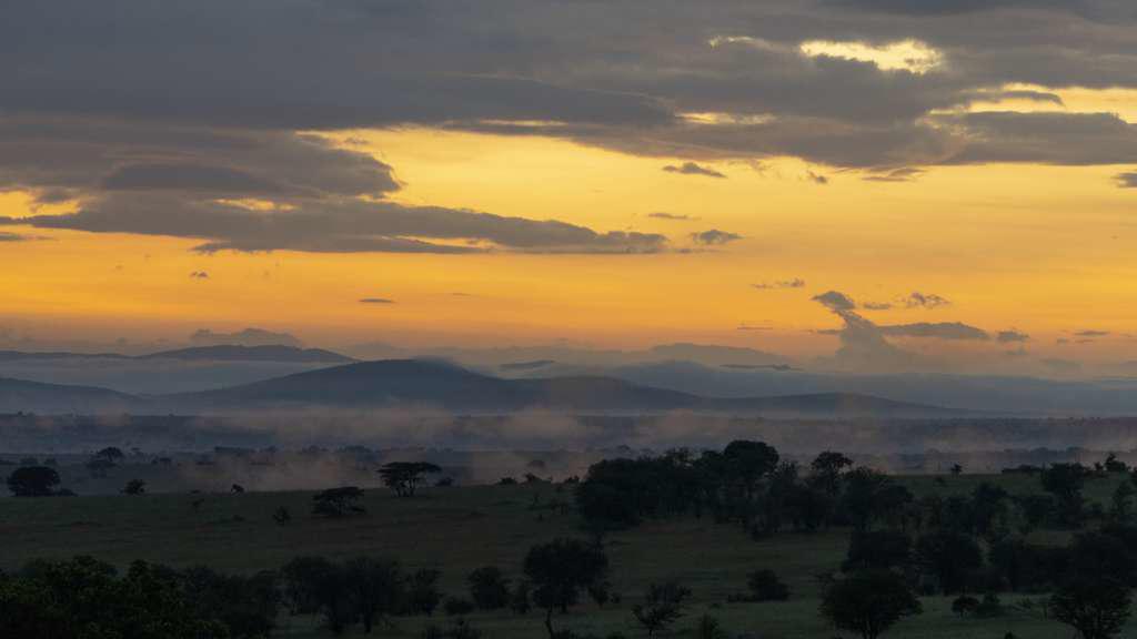 sunrise over the Serengeti plains in Tanzania