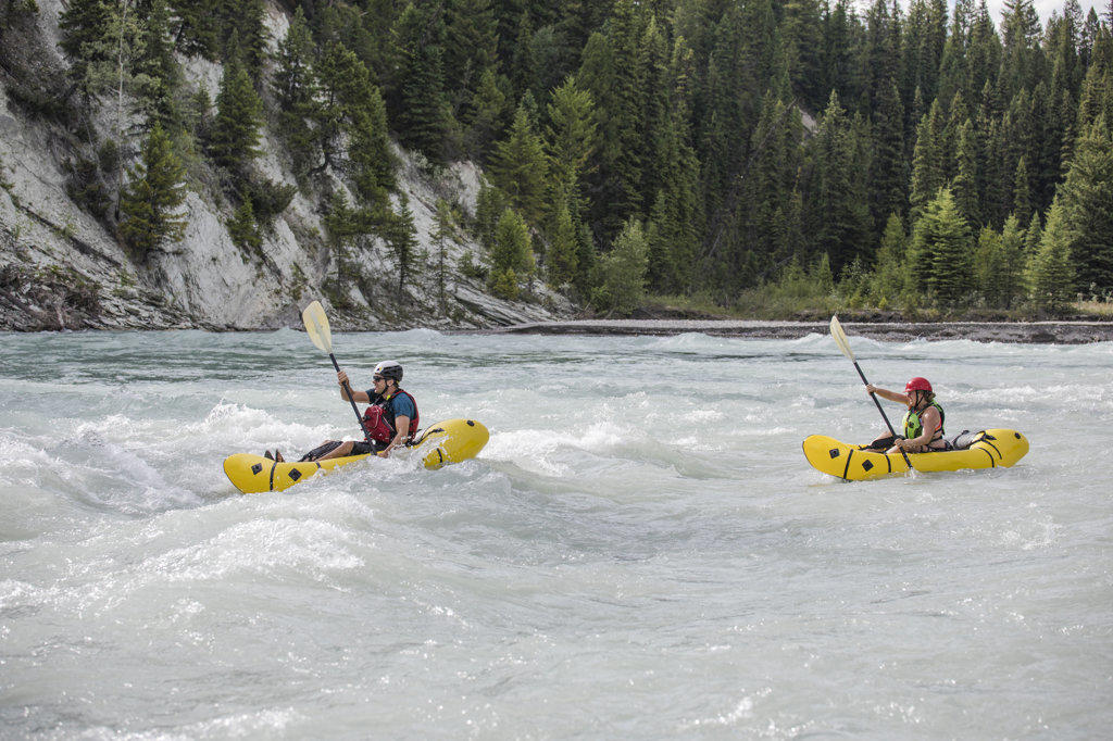 Man and woman paddling in British Columbia, Canada.