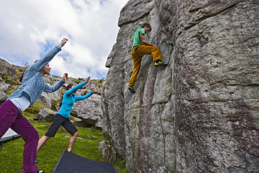 Bouldering at the RAC boulders at Snowdonia National Park