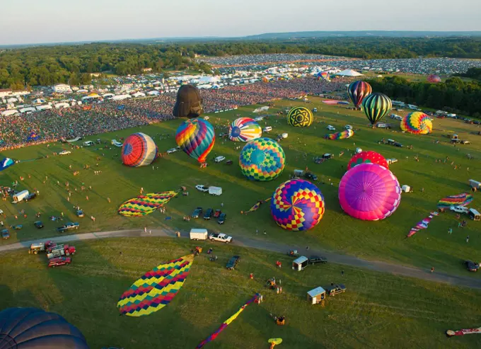 Hot Air Balloon Festival From Above In New Jersey
