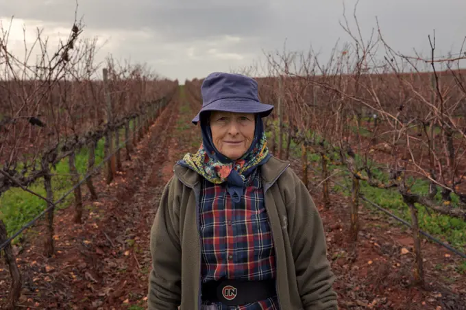 woman vintage grape prune wine