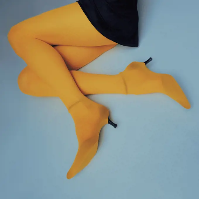 Close up of yellow tights