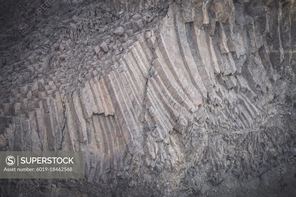 gray volcanic basalt columns textures