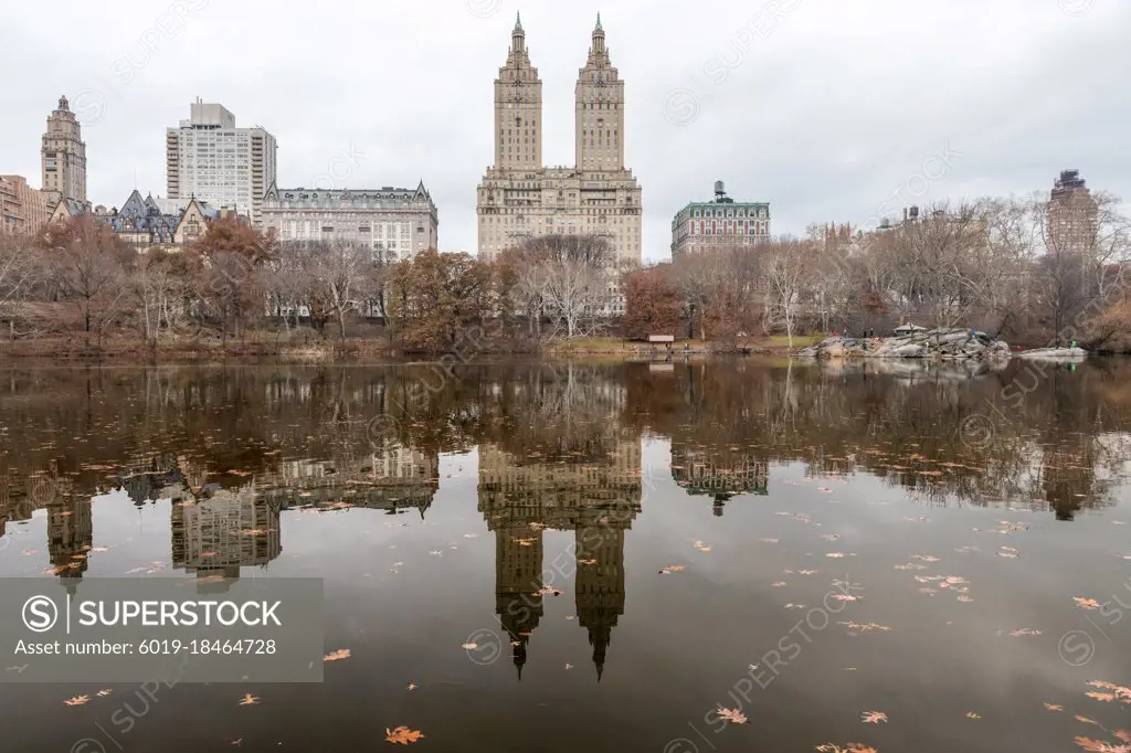 The El Dorado building being reflected at Central Park lakes