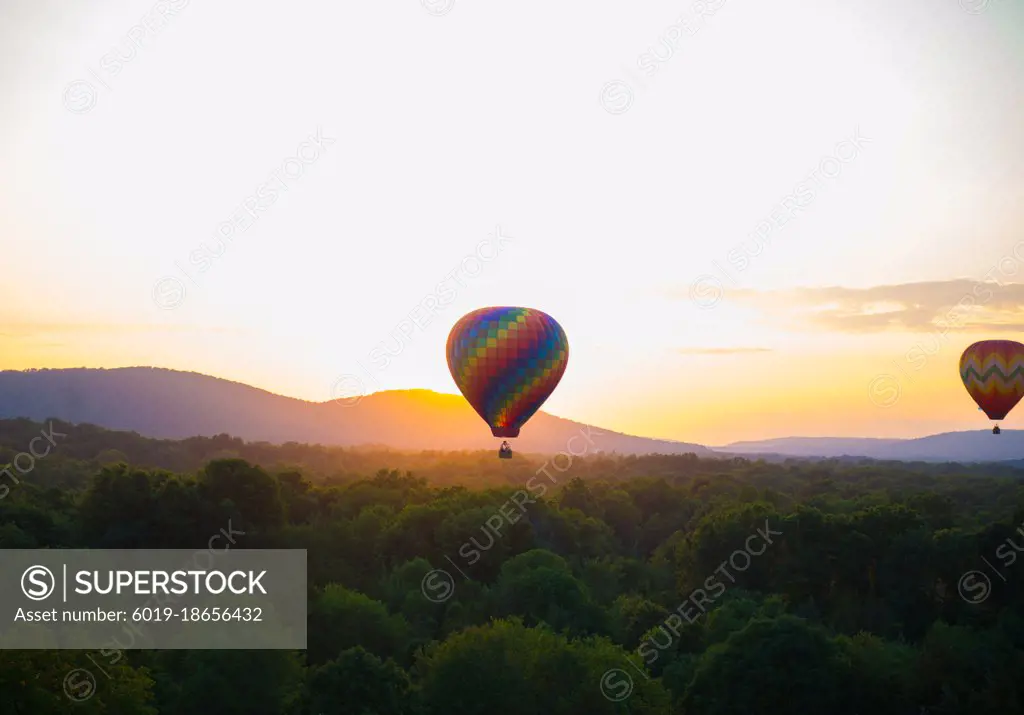 Colorful Hot Air Balloon At Sunset In New jersey