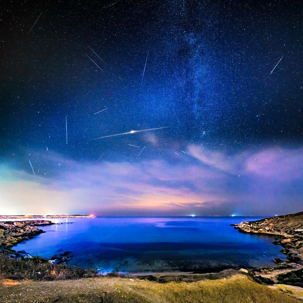 International Space Station and Perseids over Malta