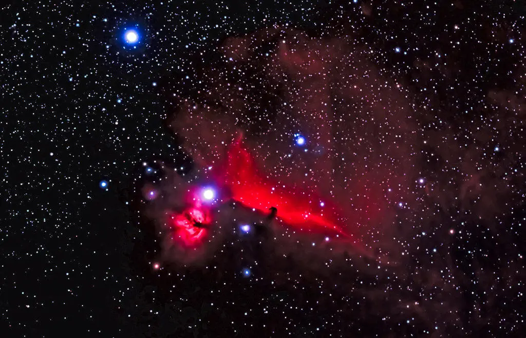 The beautiful red emission of the Horsehead Nebula