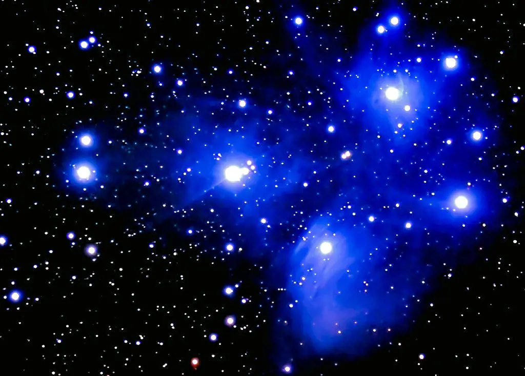 The M45 Pleiades Nebula and star cluster