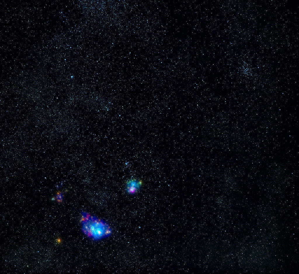 M20 and M8 Trifid and Lagoon Nebulae