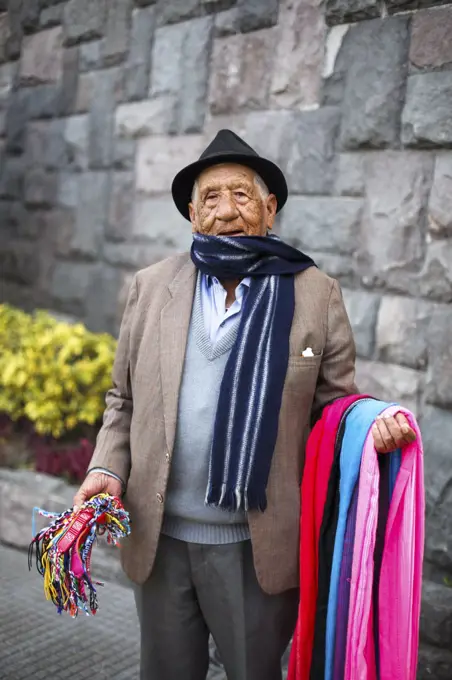 Portraits of local craft vendors in Quito, Ecuador.