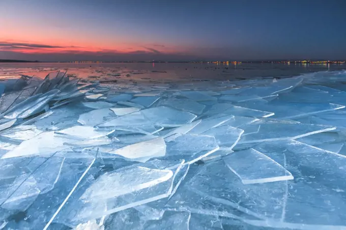 Frozen lake - Slices of ice in Vaya Lake